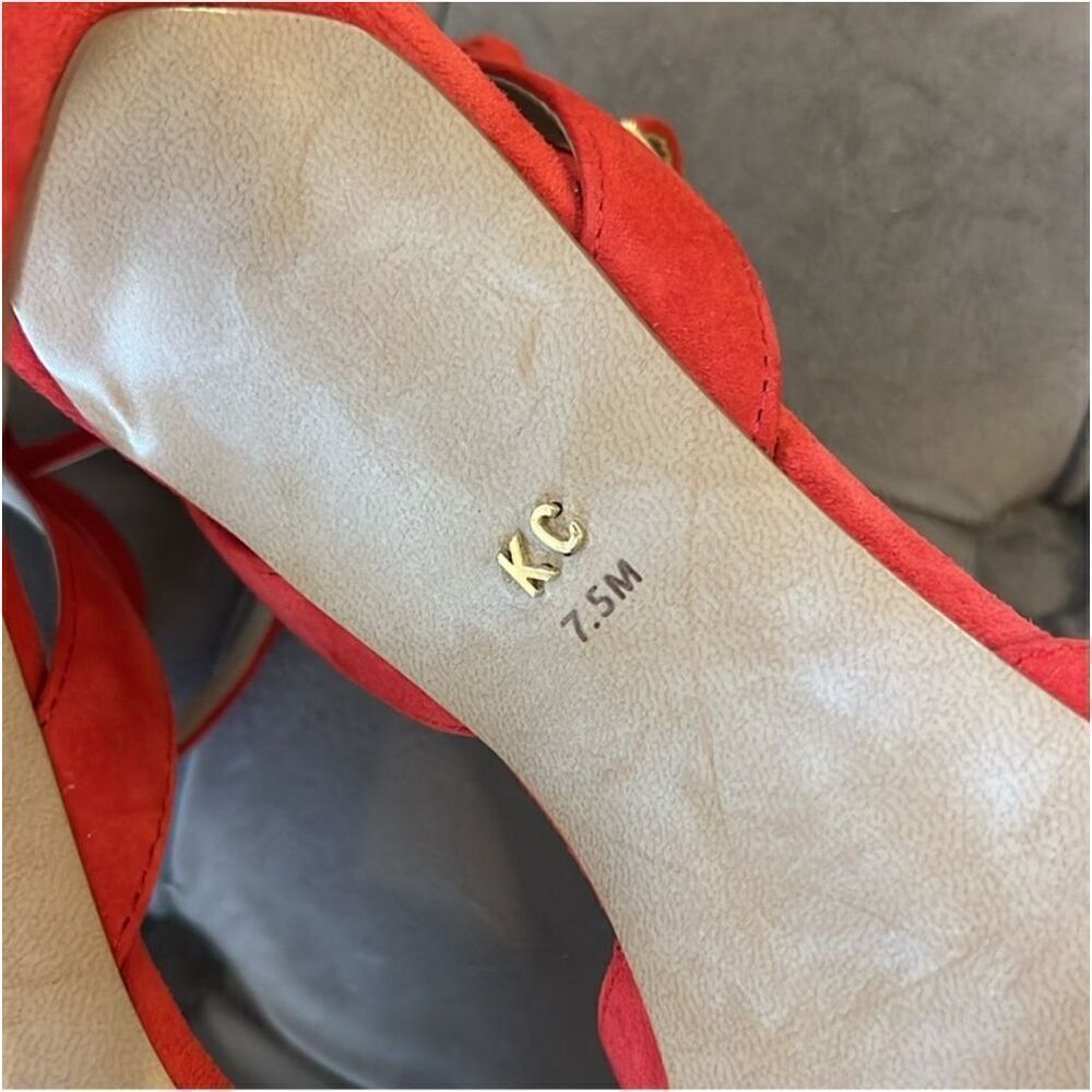KENNETH COLE NY | red suede stiletto heels 7.5 - Picture 4 of 7